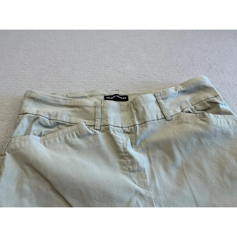 Hilary Radley Bermuda Shorts Khaki Tan Stretch Rayon Blend Size Medium‎ Casual
